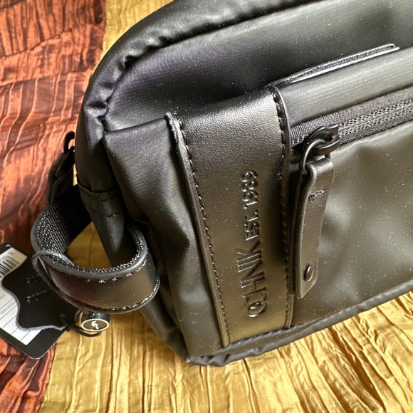 OCHNIK Man’s Zip Toiletry Bag, Genuine Leather + Nylon, Black, NWT - Picture 9 of 12